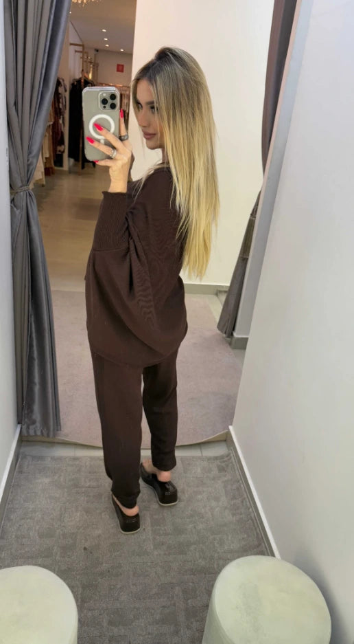 Conjunto Tricot Capa E Calça Jogger Lorena