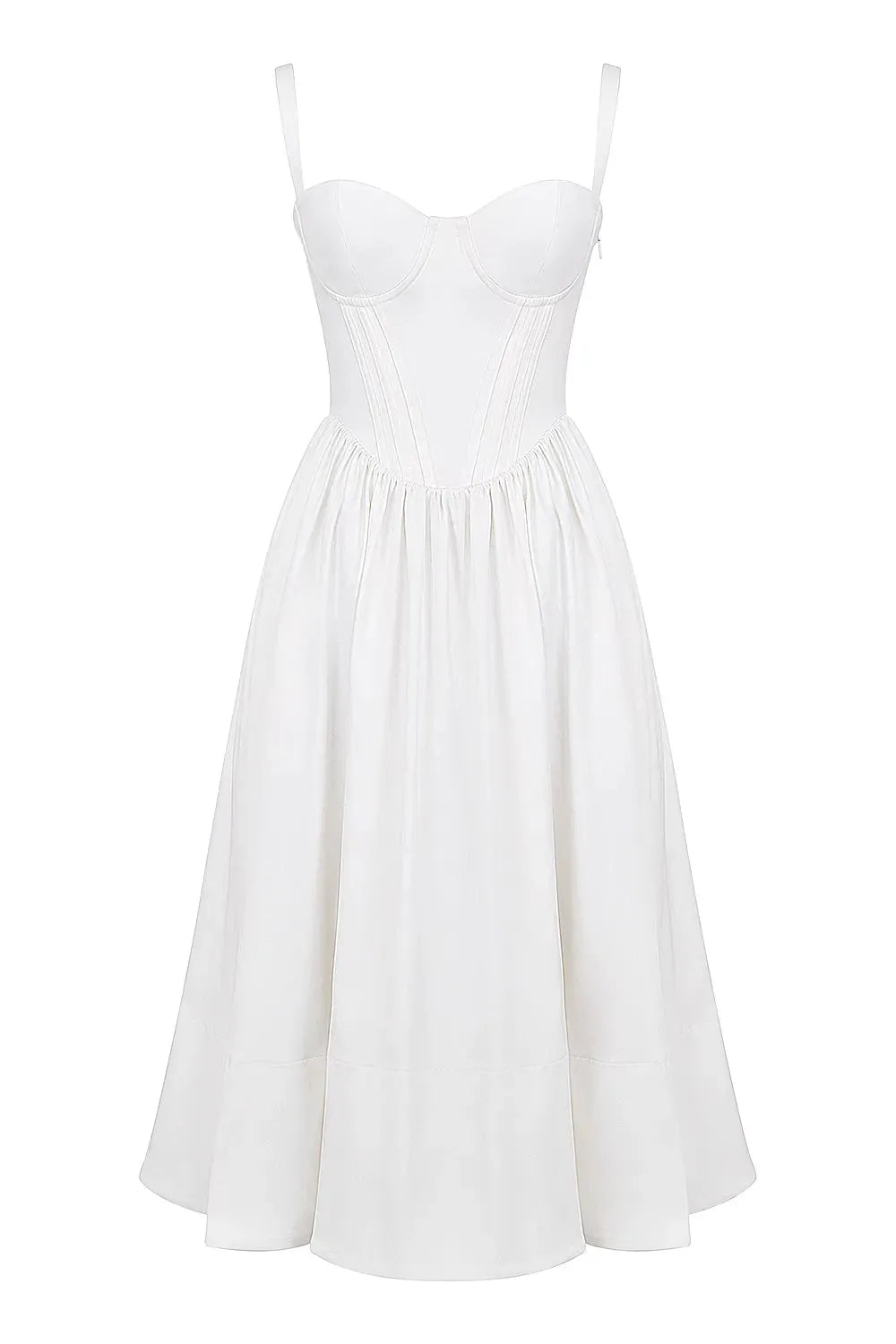  Vestido Midi Modelador Branco - Modelo Aghata